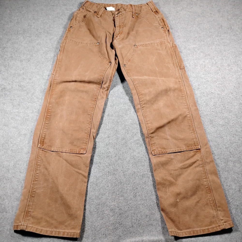 Vintage Carhartt Women's Brown Sandstone Duck Canvas Double Knee Work Pants 8